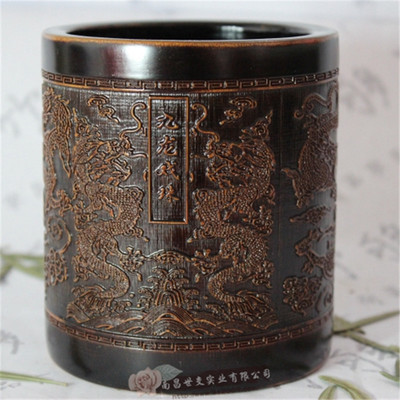 竹刻笔筒 文房雅韵与现代办公的完美融合